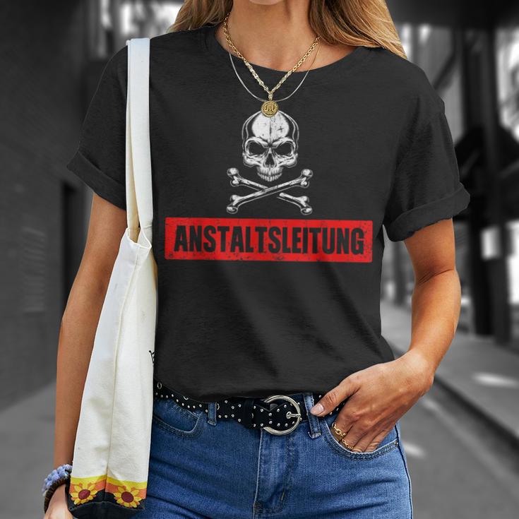 With Ironic Anstaltleitung Skull Slogan S T-Shirt Geschenke für Sie