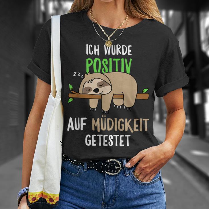 Sloth Ich Wurde Positive Auf Fatigue Ich S T-Shirt Geschenke für Sie