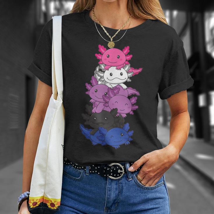 Genderfluid Gender Fluid Pride Lgbtq Axolotl T-Shirt Geschenke für Sie