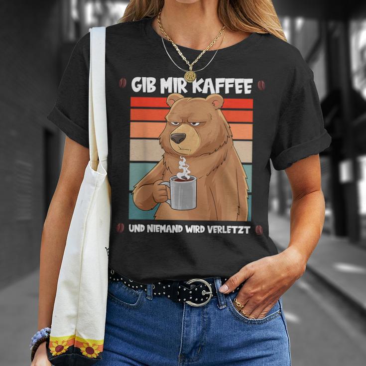 Gib Mir Kaffee Und Niemand Wirderletzt Filtercoffee Bear T-Shirt Geschenke für Sie