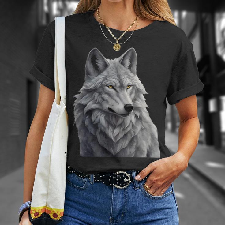 Grauer Wolf T-Shirt Geschenke für Sie