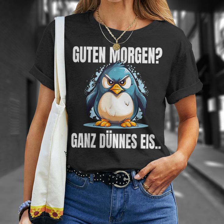 Guten Morgen Ganz Dünnes Eis Slogan Penguin T-Shirt Geschenke für Sie