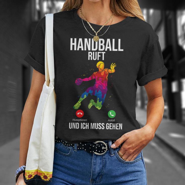 Handballer Sport Handball Ruft Und Ich Muss Gehen T-Shirt Geschenke für Sie