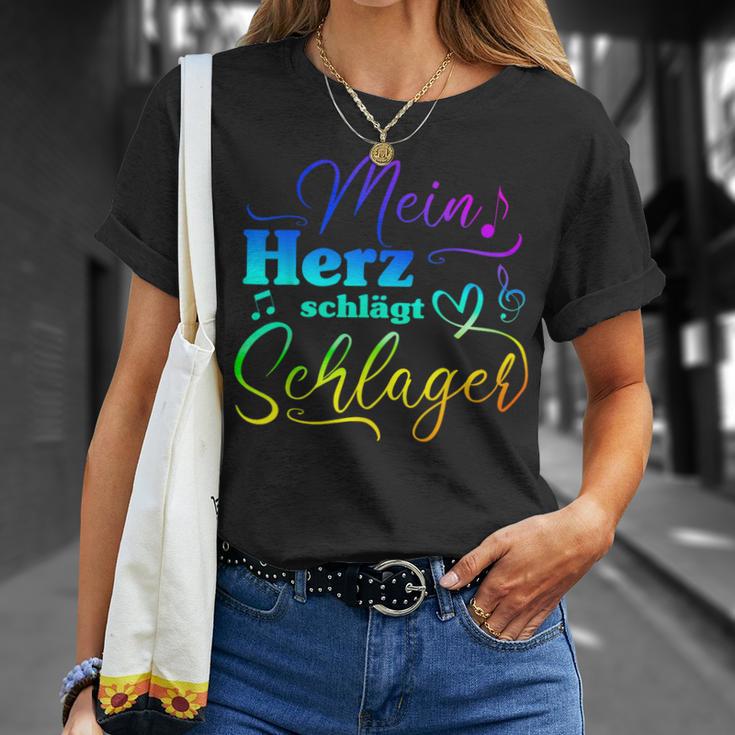 My Heart Beats For Schlagermusik T-Shirt Geschenke für Sie