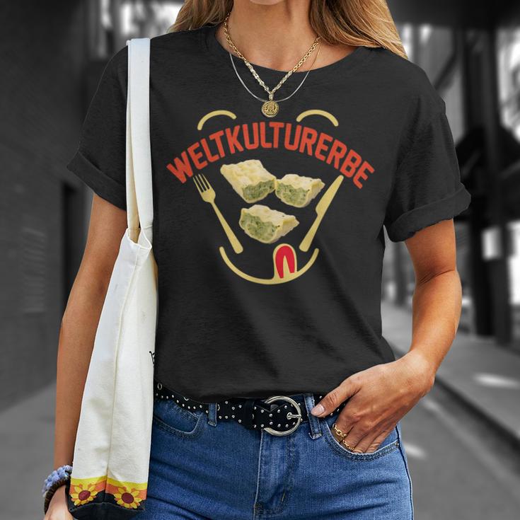 Herrgottsbscheißerle Maultasche Welt Cultured Heritage Swabian T-Shirt Geschenke für Sie