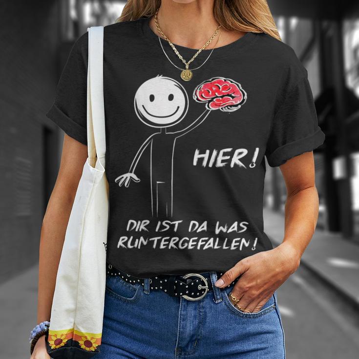 Hier Dir Ist Da Was Runtergefallen Stickman T-Shirt Geschenke für Sie