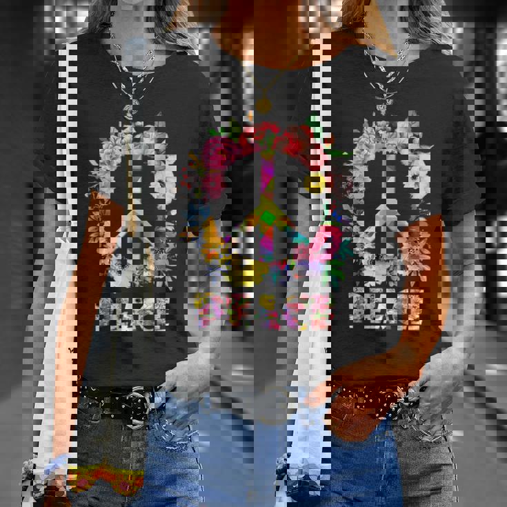 Hippie Symbole De Paix Fleur Colorée Idée Cadeau Enfant T-Shirt Cadeaux pour elle