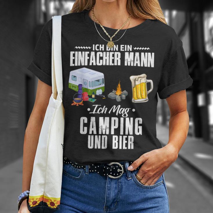 Ich Bin Einfach Mann Ich Mag Camping Und Bier Camperan S T-Shirt Geschenke für Sie