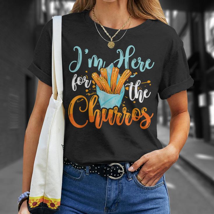 Ich Bin Hier Für Die Churros Liebt Nachtisch Mexikanisches Essen Churros T-Shirt Geschenke für Sie