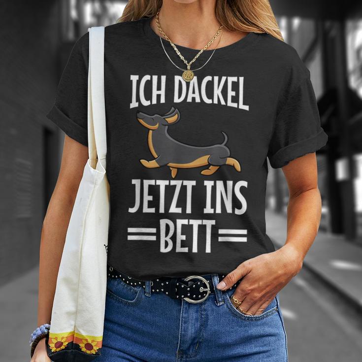 Ich Dachshund Jetzt Ins Bett Hund Müde Schlaf Sleep T-Shirt Geschenke für Sie