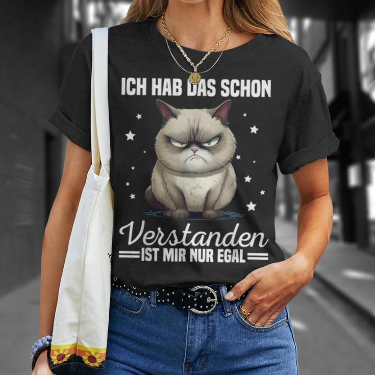 Ich Hab Das Schonerstanden Ist Mir Nur Egal Katze Angervt T-Shirt Geschenke für Sie