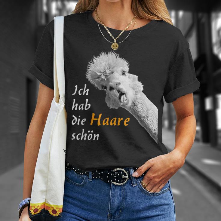 Ich Hab Die Haare Schön Talking Cute Alpaca T-Shirt Geschenke für Sie