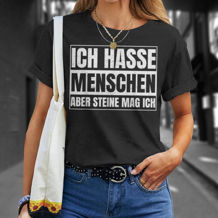 Ich Hasse Menschen Aber Steine Mag Ich For Sarcasm Fans T-Shirt Geschenke für Sie