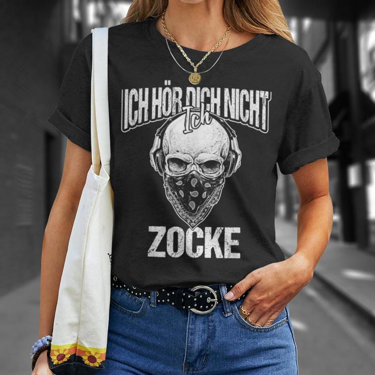 With 'Ich Hör Dich Nicht Ich Zocke Skull T-Shirt Geschenke für Sie