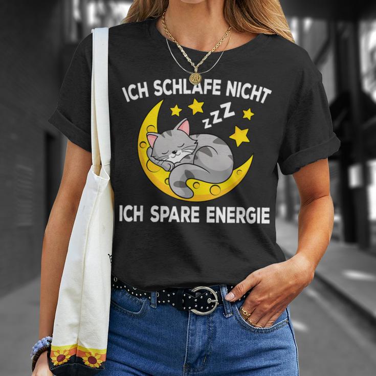 Ich Schlafe Nicht Ich Spare Energie Cat Nightdress T-Shirt Geschenke für Sie