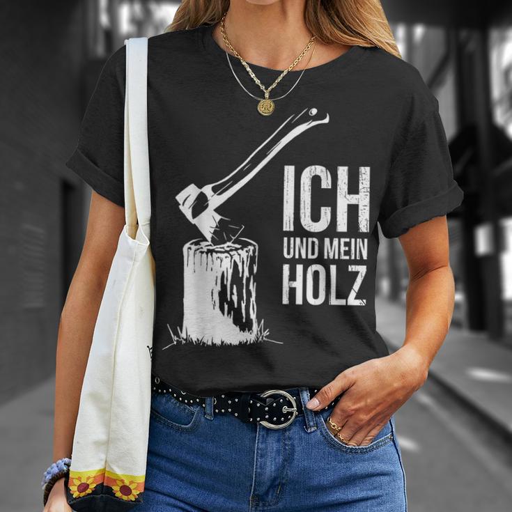 Ich Und Mein Holz Feuerholz Hacken Ich Und Mein Holz T-Shirt Geschenke für Sie