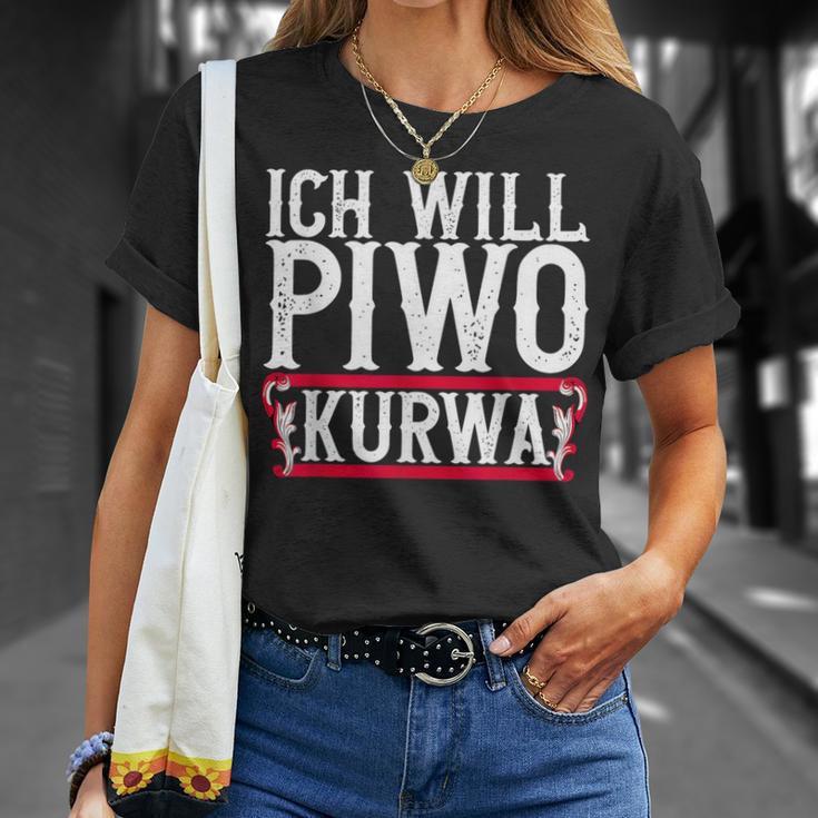 Ich Will Piwo Kurwa Original Pole Polska Poland T-Shirt Geschenke für Sie