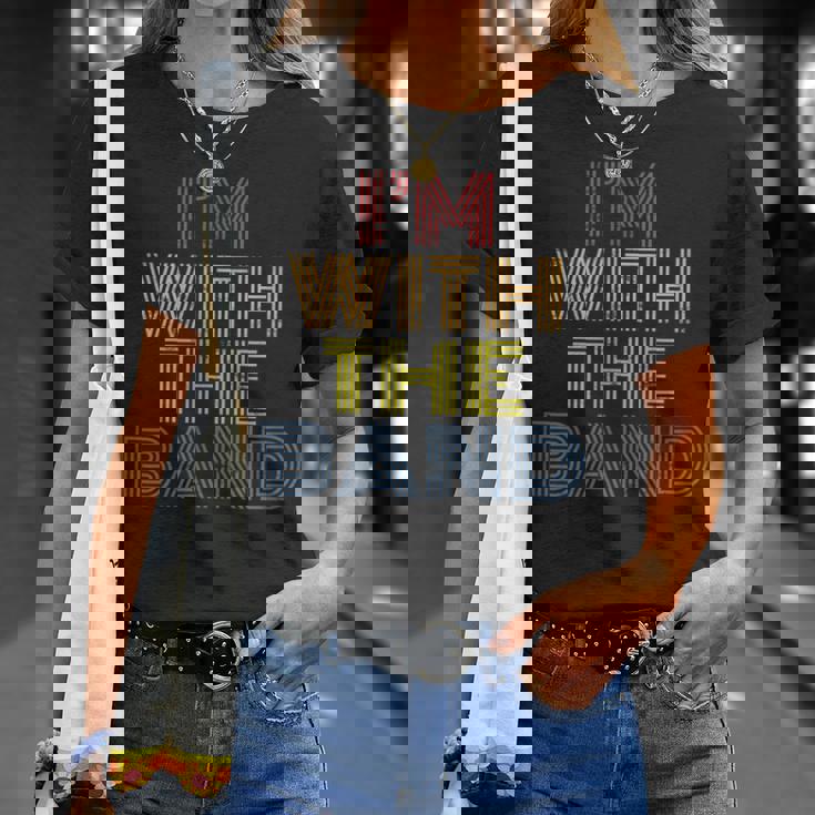 I'm With The Band 70S 80S Distressed Rock Music T-Shirt Gifts for Her