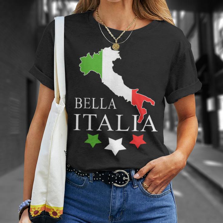 Italia Bella Italia With Italian Map Italy T-Shirt Geschenke für Sie