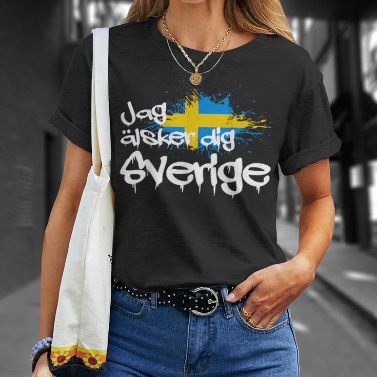 Jag Älsker Dig Sverige Sweden Holiday And Camping T-Shirt Geschenke für Sie