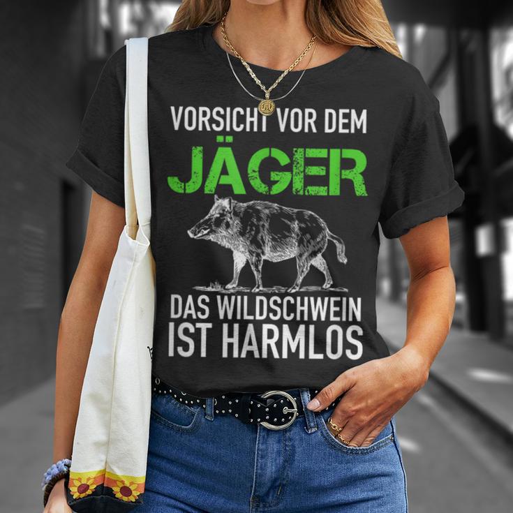 Jagd Jägerorsichtor Dem Jäger Wild Boar Is Harmlos T-Shirt Geschenke für Sie