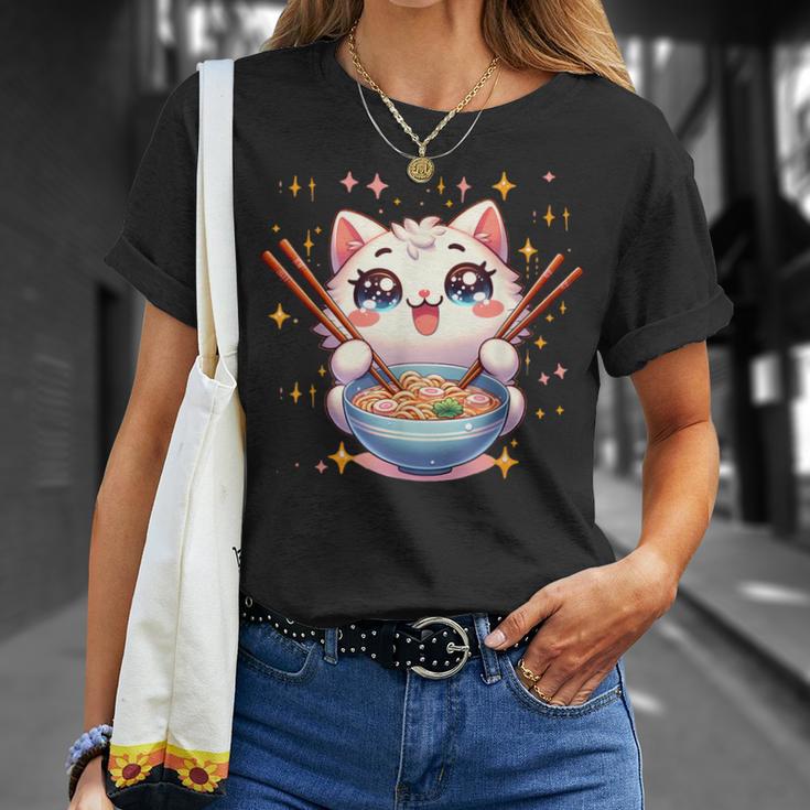 Katze Ramen Essen Nudeln Manga Anime Japanisch Kawaii Cute T-Shirt Geschenke für Sie