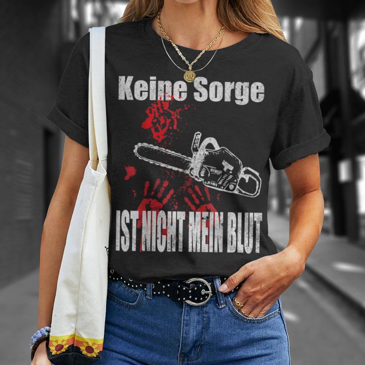 Keine Sorge Ist Nicht Mein Bluten Hands Chainsaw T-Shirt Geschenke für Sie