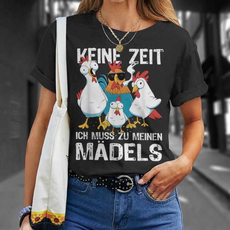 Keine Zeit Ich Muss Zu Mein Mäds Gockel Hühner Kein Zeit Ich Muss T-Shirt Geschenke für Sie