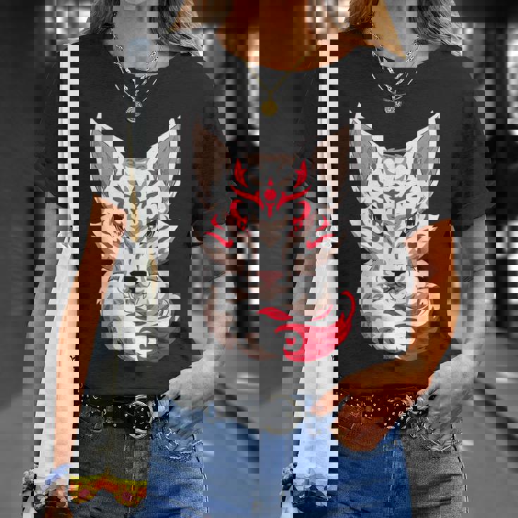 Kitsune Masque Japonais 9 Queues De Renard T-Shirt Cadeaux pour elle