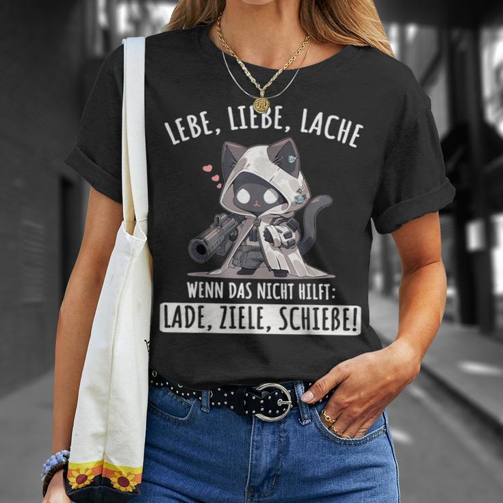 Lebe Liebe Lache Wenn Das Nicht Hilft Laden Ziele Schieen Live T-Shirt Geschenke für Sie