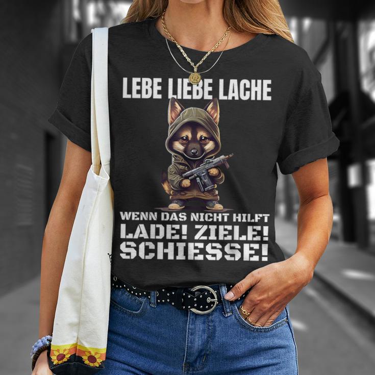 Lebe Liebe Lache Wenn Das Nicht Hilft Laden Ziele Schiesse T-Shirt Geschenke für Sie