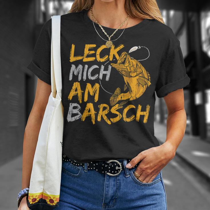 Leck Mich Doch Am Barsch Fischer Angler Sayings Father's Day T-Shirt Geschenke für Sie