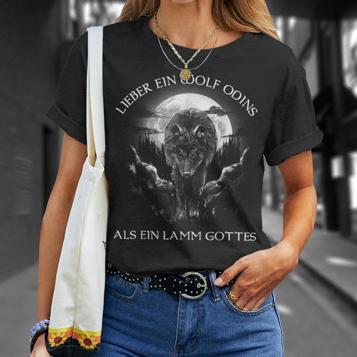 Lieber Ein Wolf Odins Als Ein Lamm Gottes Nordic T-Shirt Geschenke für Sie