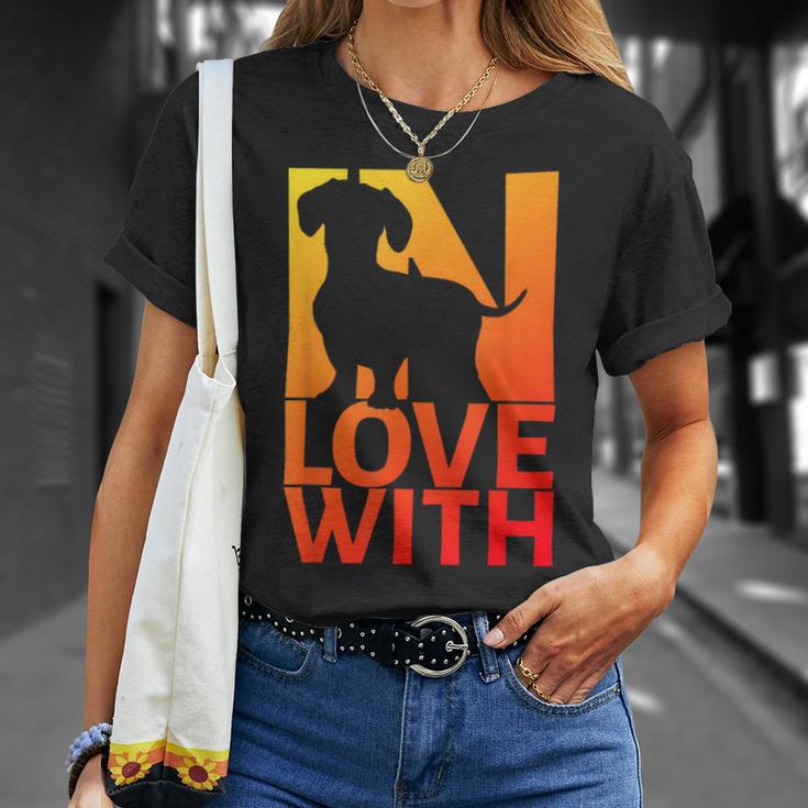 In Love With Dachshund T-Shirt Geschenke für Sie