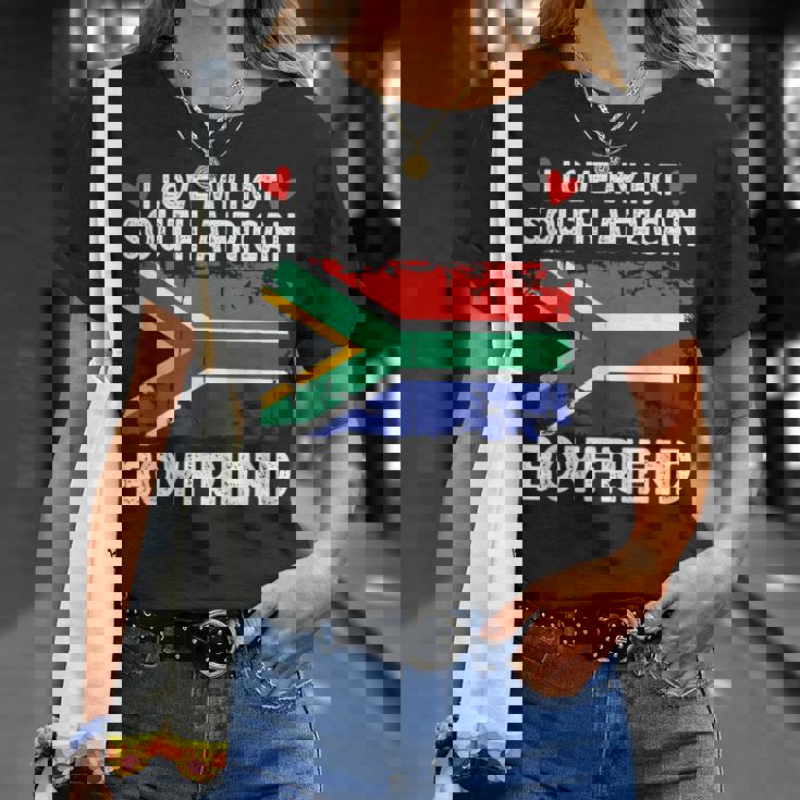 I Love My Hot South African Boyfriend South Africa Flag Maglietta Regalos para ella