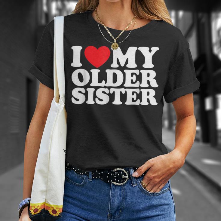 I Love My Older Sister T-Shirt Geschenke für Sie