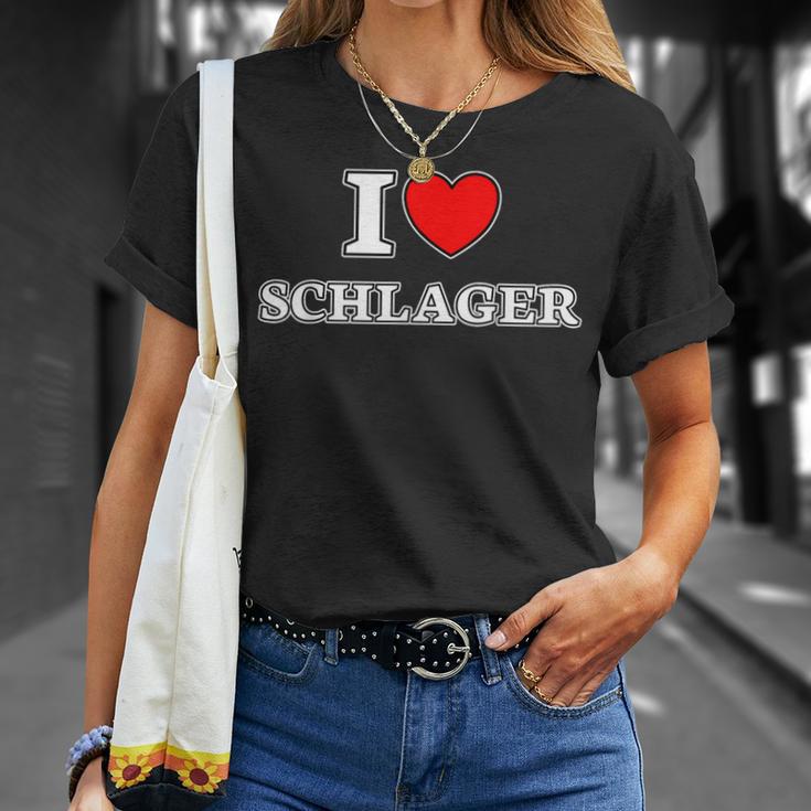 I Love Schlager I Love Schlager Fan T-Shirt Geschenke für Sie