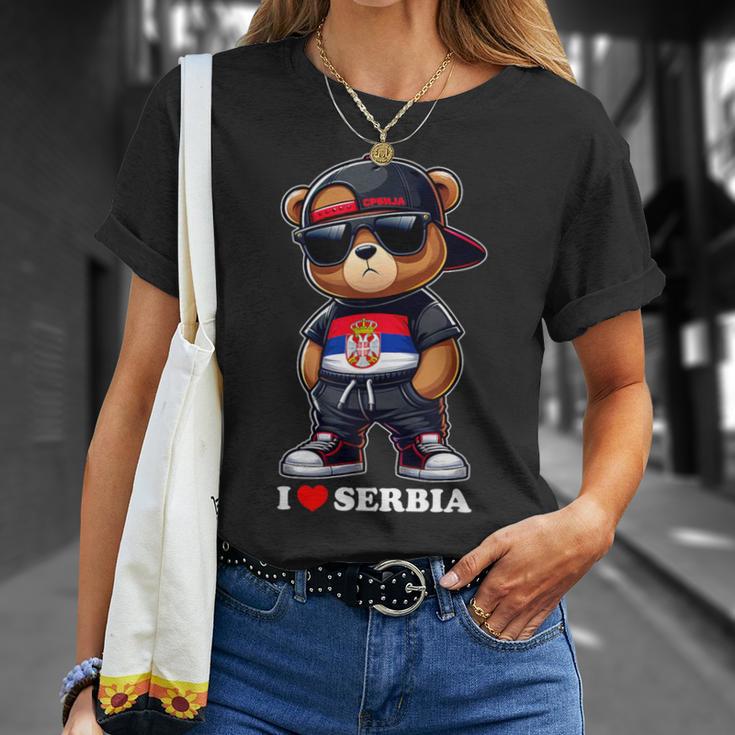 I Love Serbia Serbian Flag Teddy Bear Srbija T-Shirt Geschenke für Sie