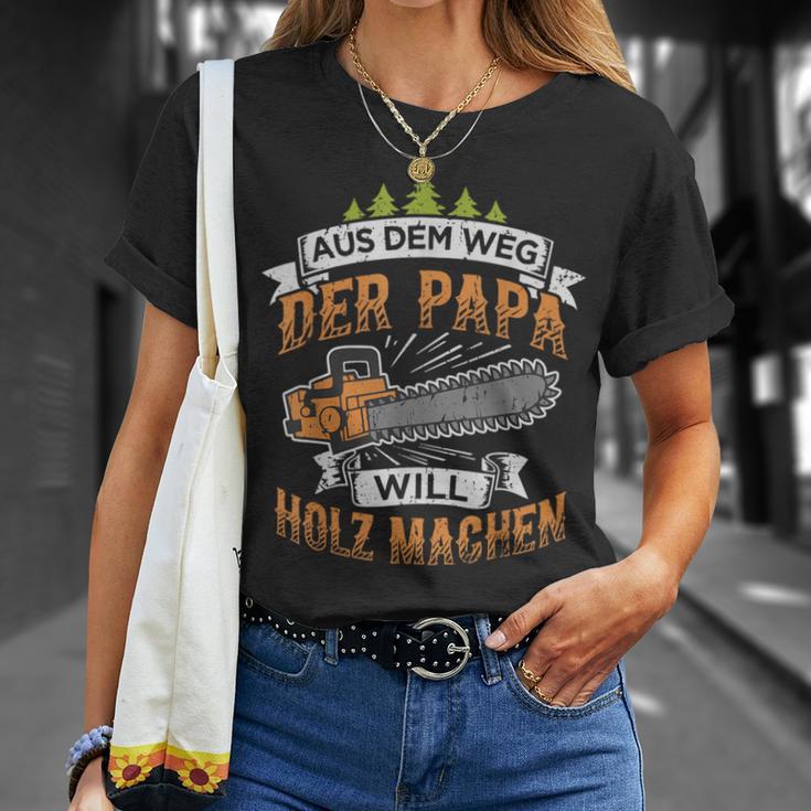 Lumberjack Papa Will Holz Machen Chainsaw Forstwirt T-Shirt Geschenke für Sie