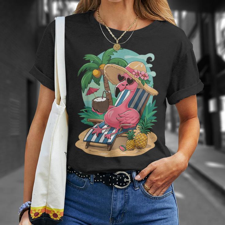 Lustiger Tropischer Rosa Flamingo Hawaii-Sommerparty T-Shirt Geschenke für Sie