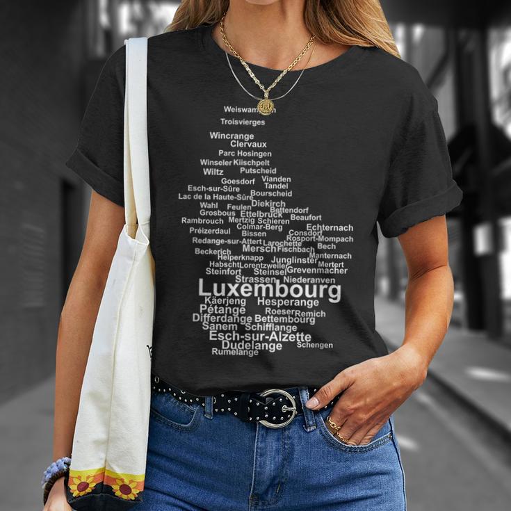 Luxembourg Outline Letzebuergesch Luxembourg Luxembourg T-Shirt Geschenke für Sie