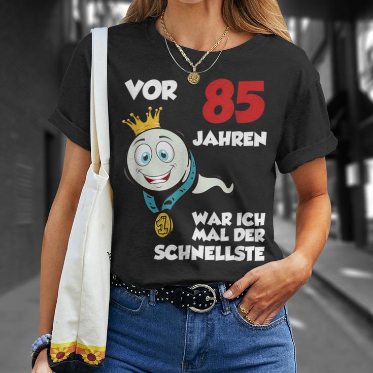 Man Or 85 Jahren War Ich Mal Der Schnellste 85Th Birthday S T-Shirt Geschenke für Sie