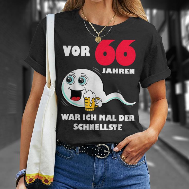 Männer 66 Jahre War Ich Mal Der Fastste 66Th Birthday T-Shirt Geschenke für Sie