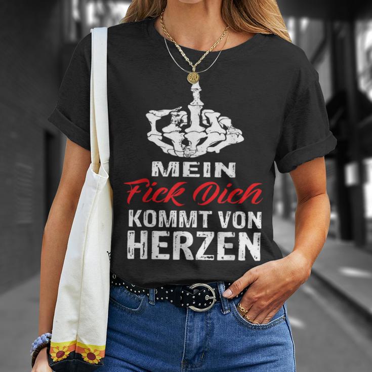 Mein Fick Dich Kommton Herzen Sayings Ironie S T-Shirt Geschenke für Sie