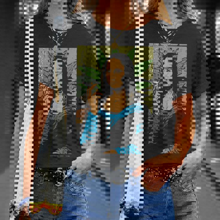 Mona Lisa Smoking A Joint Weed Cannabis Stoner T-Shirt Gifts for Her