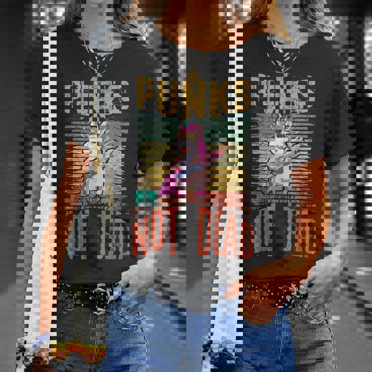 Musique Punk Non Morte Punk Rock Licorne T-Shirt Cadeaux pour elle