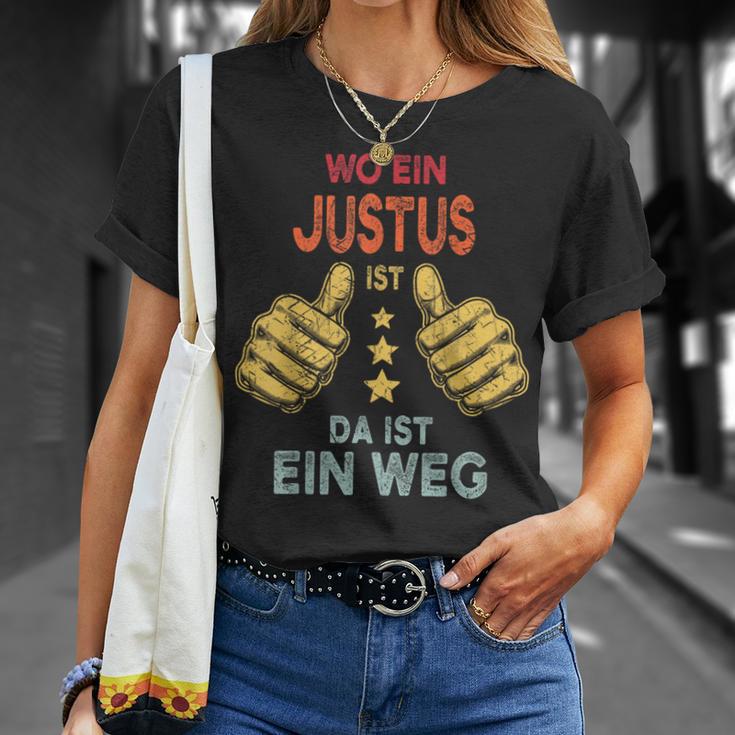 Name Justus Wo Ein Justus Istorname T-Shirt Geschenke für Sie