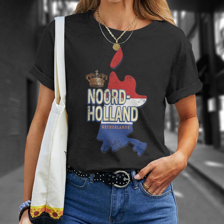 Nordholland Niederlande Retro Landkarte Hollandintage T-Shirt Geschenke für Sie