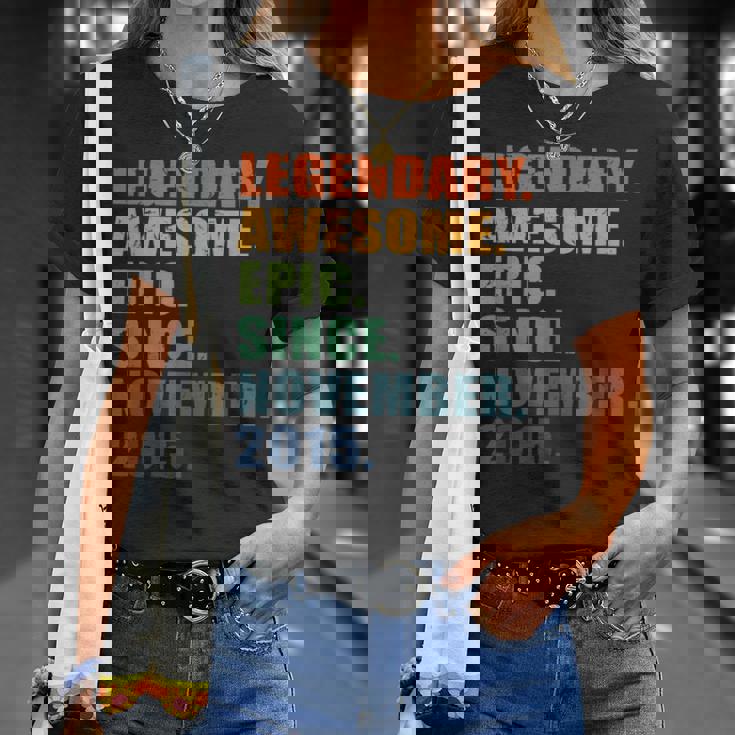 Noviembre 2015 8º Cumpleaños Niños Niñas 8 Años Aniversario Camiseta unisex Regalos para ella