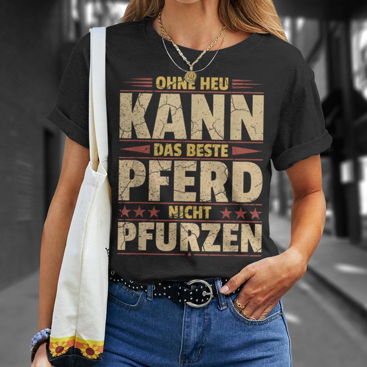 Ohne Heu Kann Das Beste Pferd Nicht Pfurzen I Reititen Slogan T-Shirt Geschenke für Sie